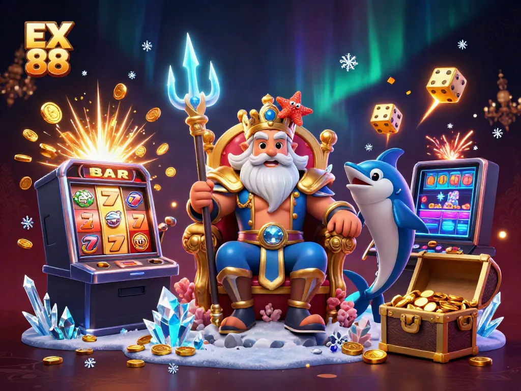 Experience thrilling wins with EX 88 at an exciting online casino illustrated in vibrant detail.