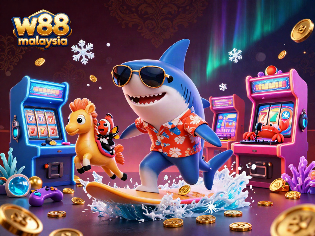 Engage with w88 malaysia's vibrant casino world, featuring fun characters and dynamic game action.