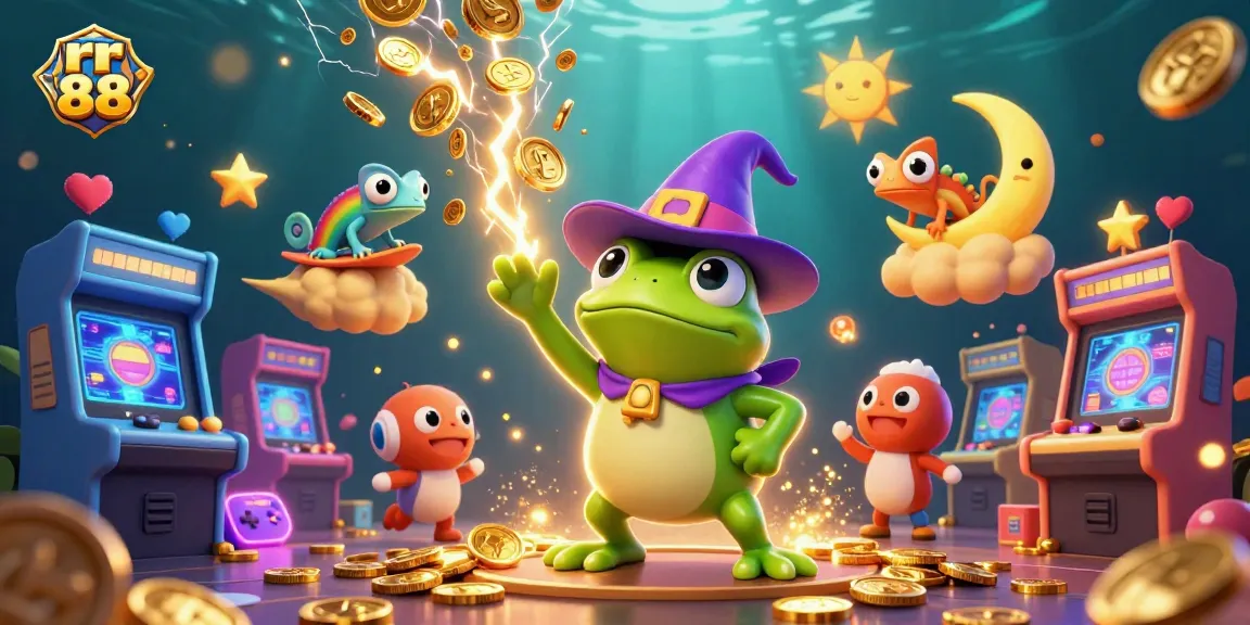 Experience thrilling wins at rr 88 with cartoon characters unleashing a golden coin storm in vibrant 3D.