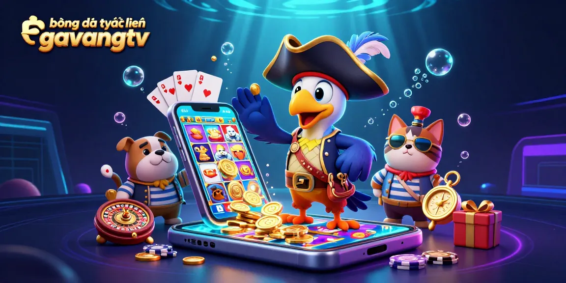 bóng đá trực tuyến gavangtv showcases 3D cartoon pirate captain and friends amid vibrant gambling action