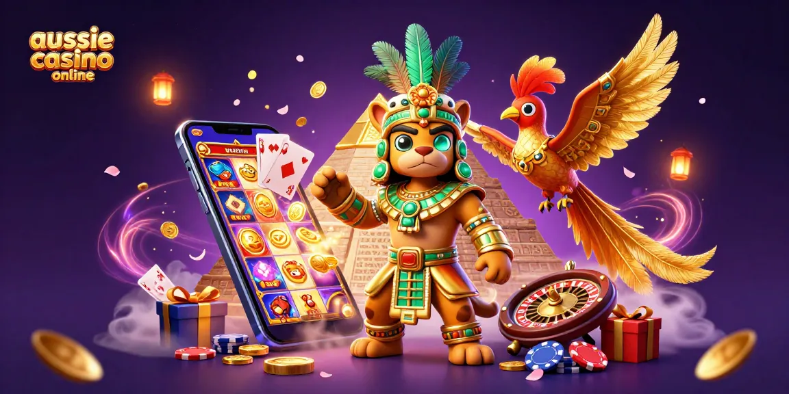 Experience the thrill of aussie casino online with dynamic characters and vibrant gambling elements.